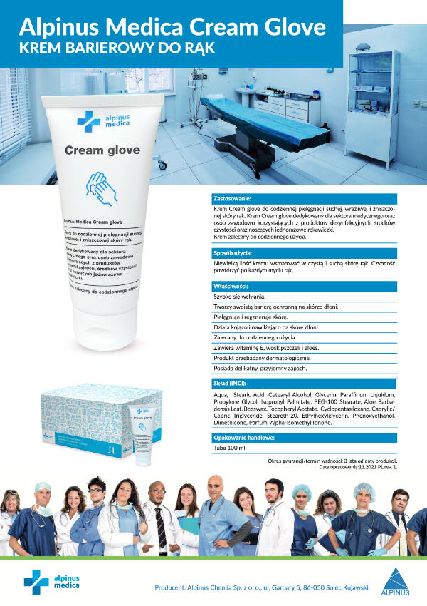 Alpinus Medica Cream Glove - Ulotka - Konsumenci